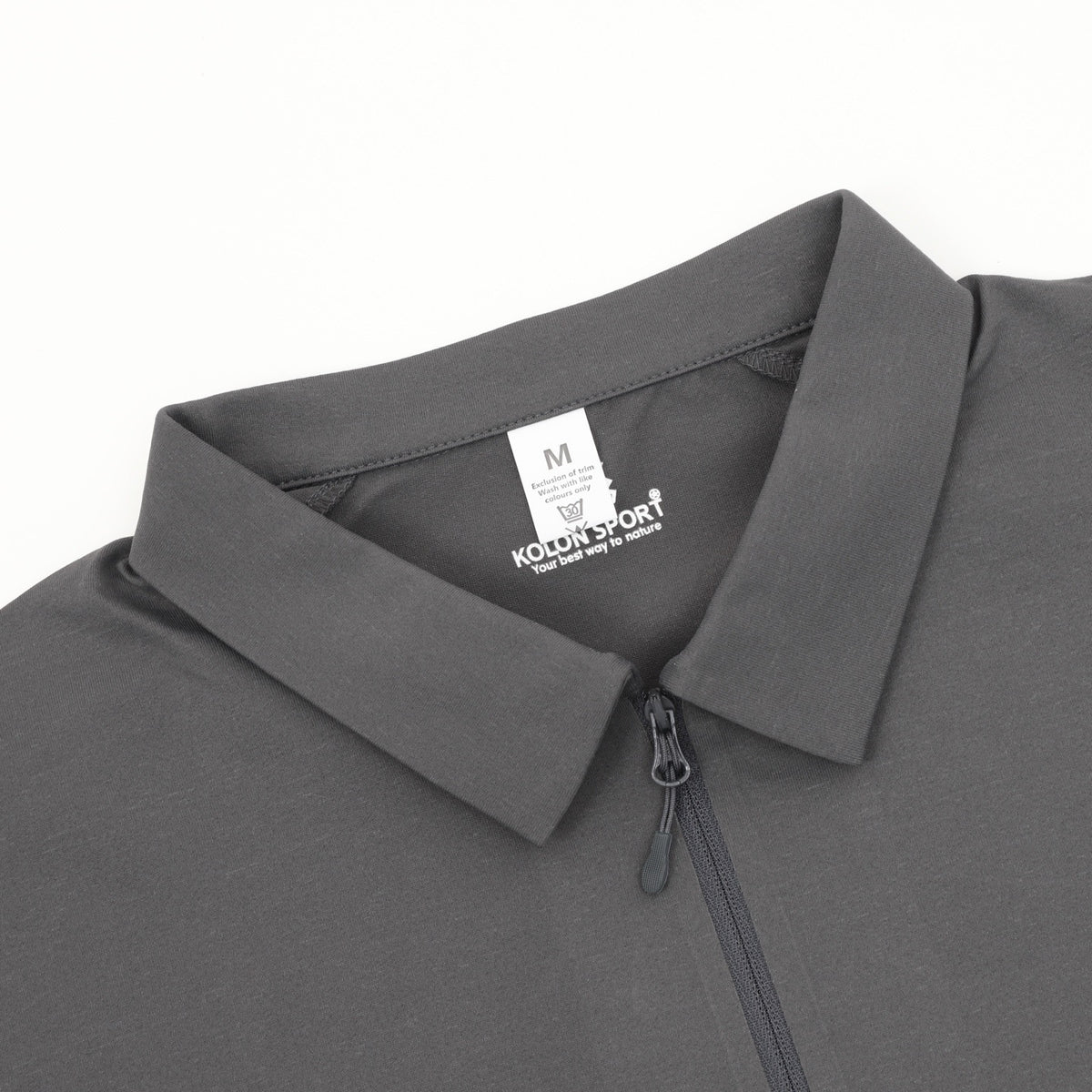 KOLON SPORT Women's & Men's Dark Grey Long-Sleeve Half-Zip Polo