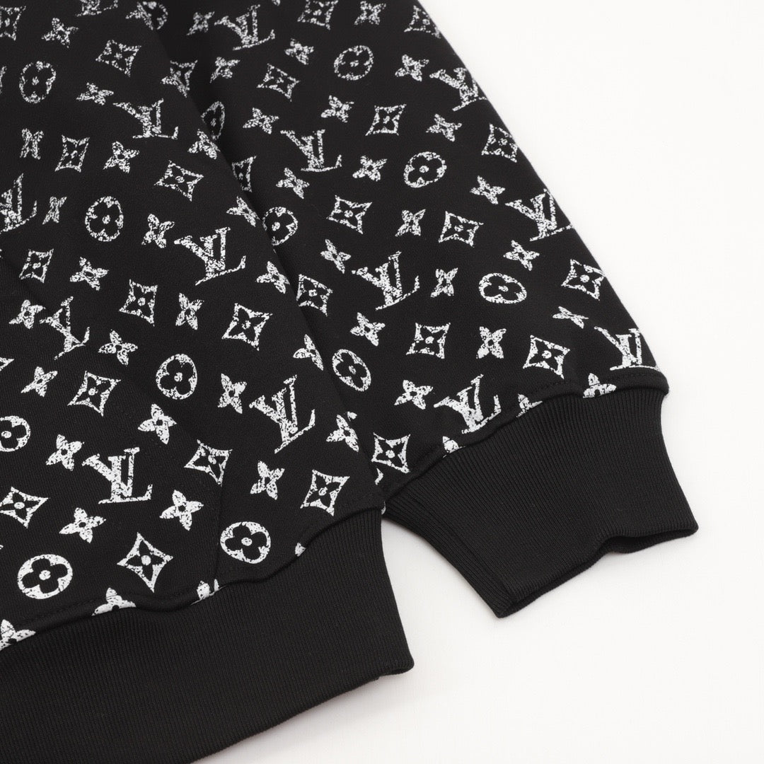 Louis Vuitton Women's Men's Black Gradient Monogram Print Hoodie