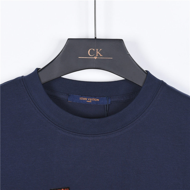 Louis Vuitton Crystal VLovers Logo Short-Sleeve T-Shirt in Navy