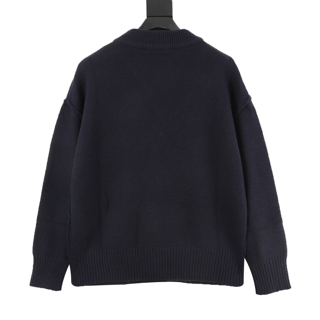 AMI Paris Red Heart ADC Wool Cardigan