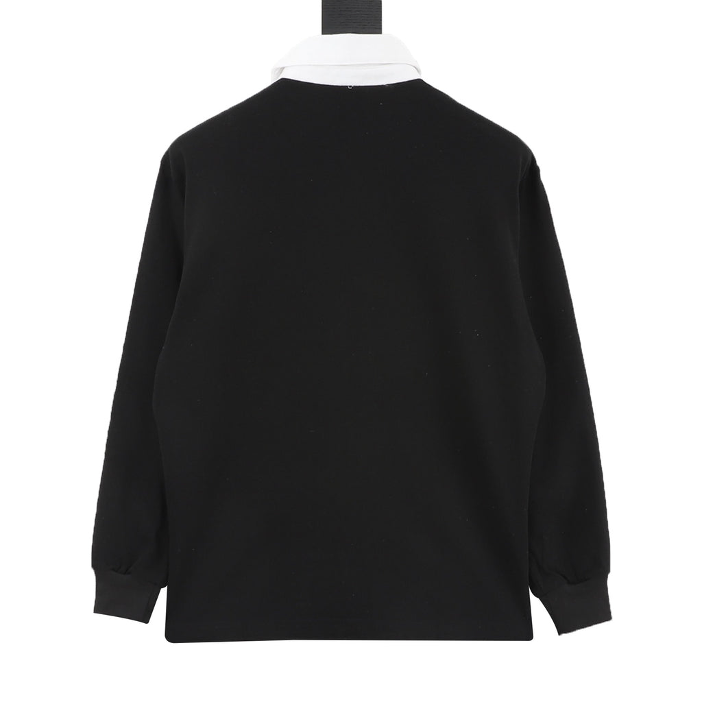 Adidas Women's / Men's 3-Stripes Long-Sleeve Polo Shirt in Black