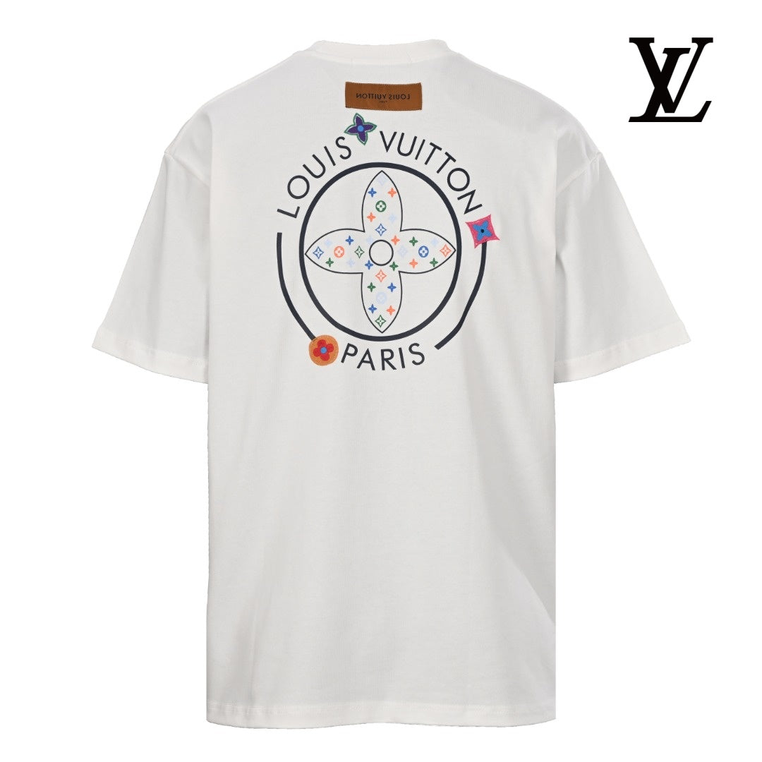 Louis Vuitton Men's White Colorful Monogram Patch T-Shirt