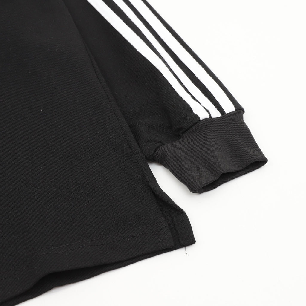Adidas Women's / Men's 3-Stripes Long-Sleeve Polo Shirt in Black
