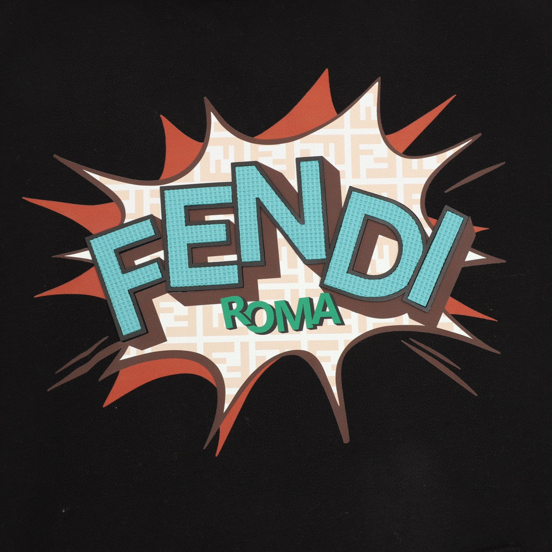 Fendi Roma Pop Art FF Monogram Burst Print Oversized Hoodie