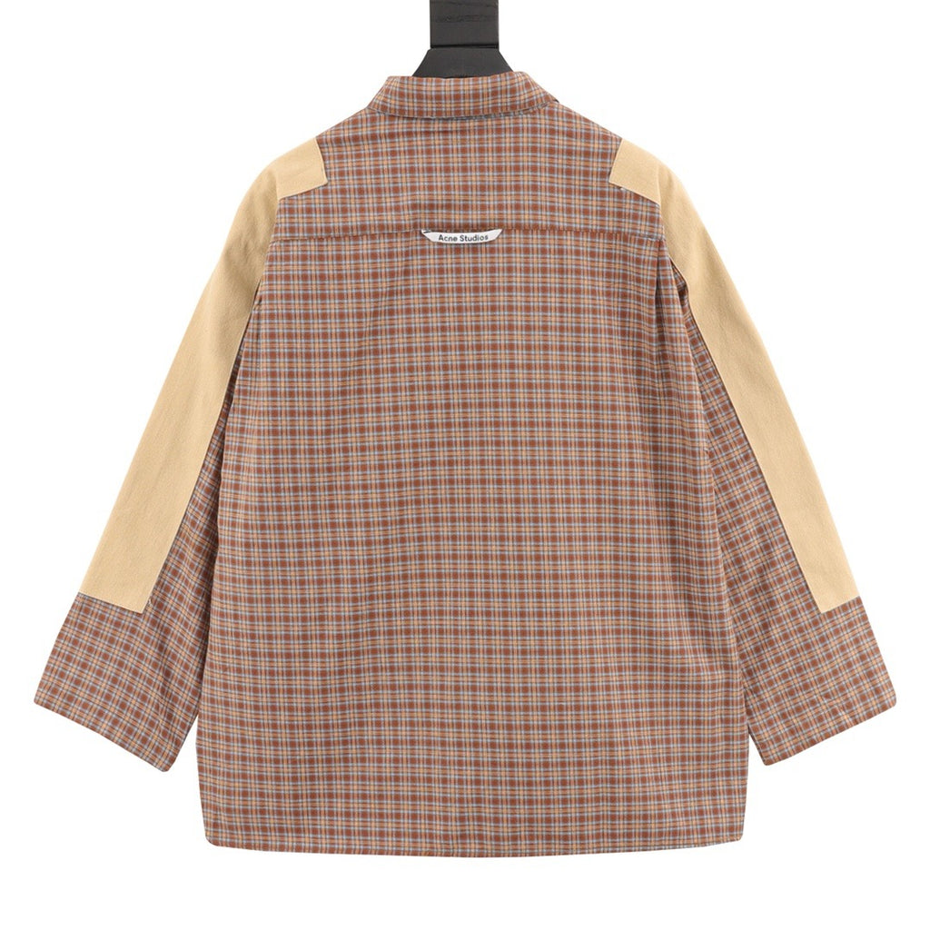 Acne Studios Patchwork Plaid Long-Sleeve Shirt