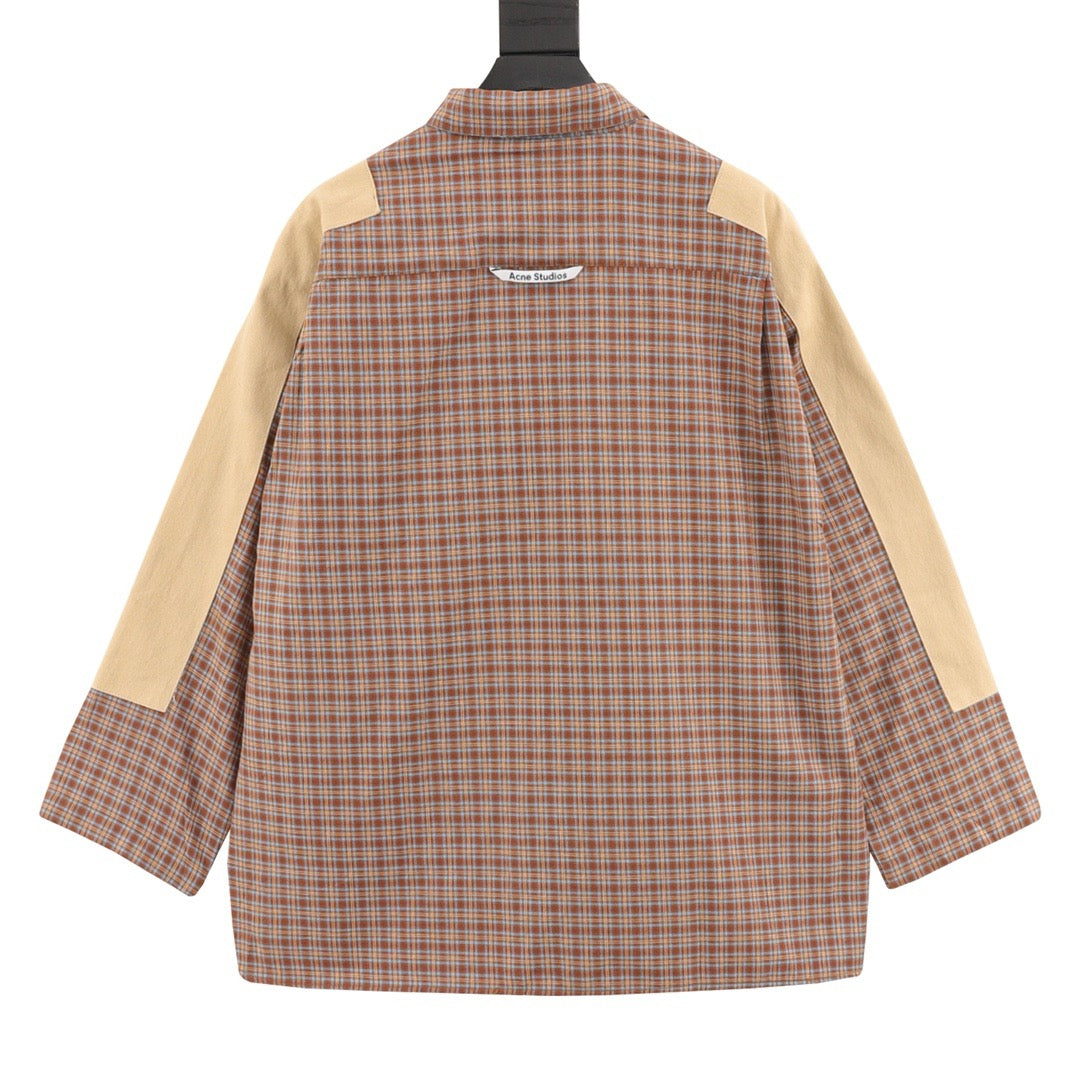 Acne Studios Patchwork Plaid Long-Sleeve Shirt