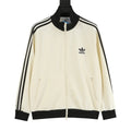 Adidas Originals American Retro Trefoil Track Jacket | Cream Burgundy Stripe Navy Trim