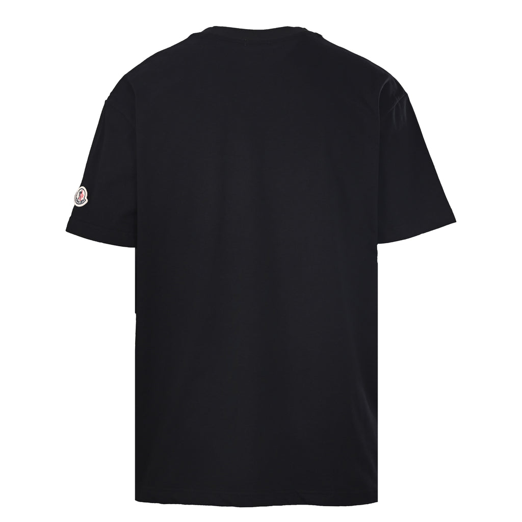 Moncler Men's Black Large Circular Logo T-Shirt
