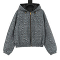Louis Vuitton 25FW Reversible Monogram Crystal Hooded Jacket | Grey Check LV All-Over Print
