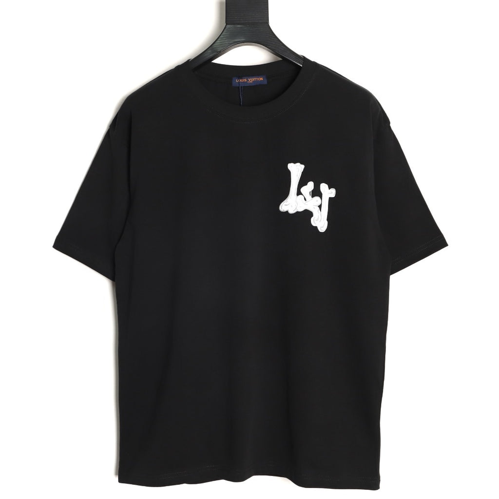 Louis Vuitton Bone-Style LV Logo Short-Sleeve T-Shirt in Black