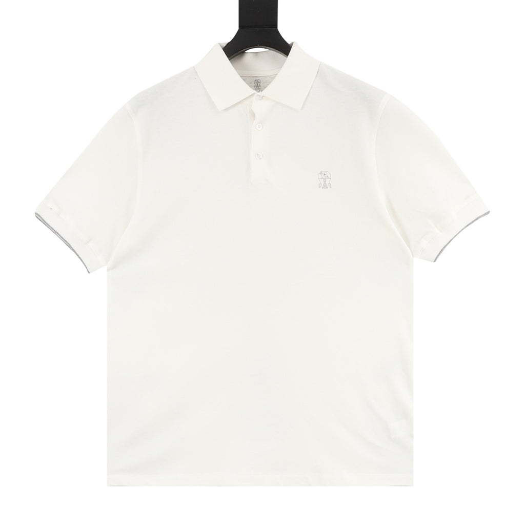 Brunello Cucinelli Small Logo Solid Color Polo Shirt
