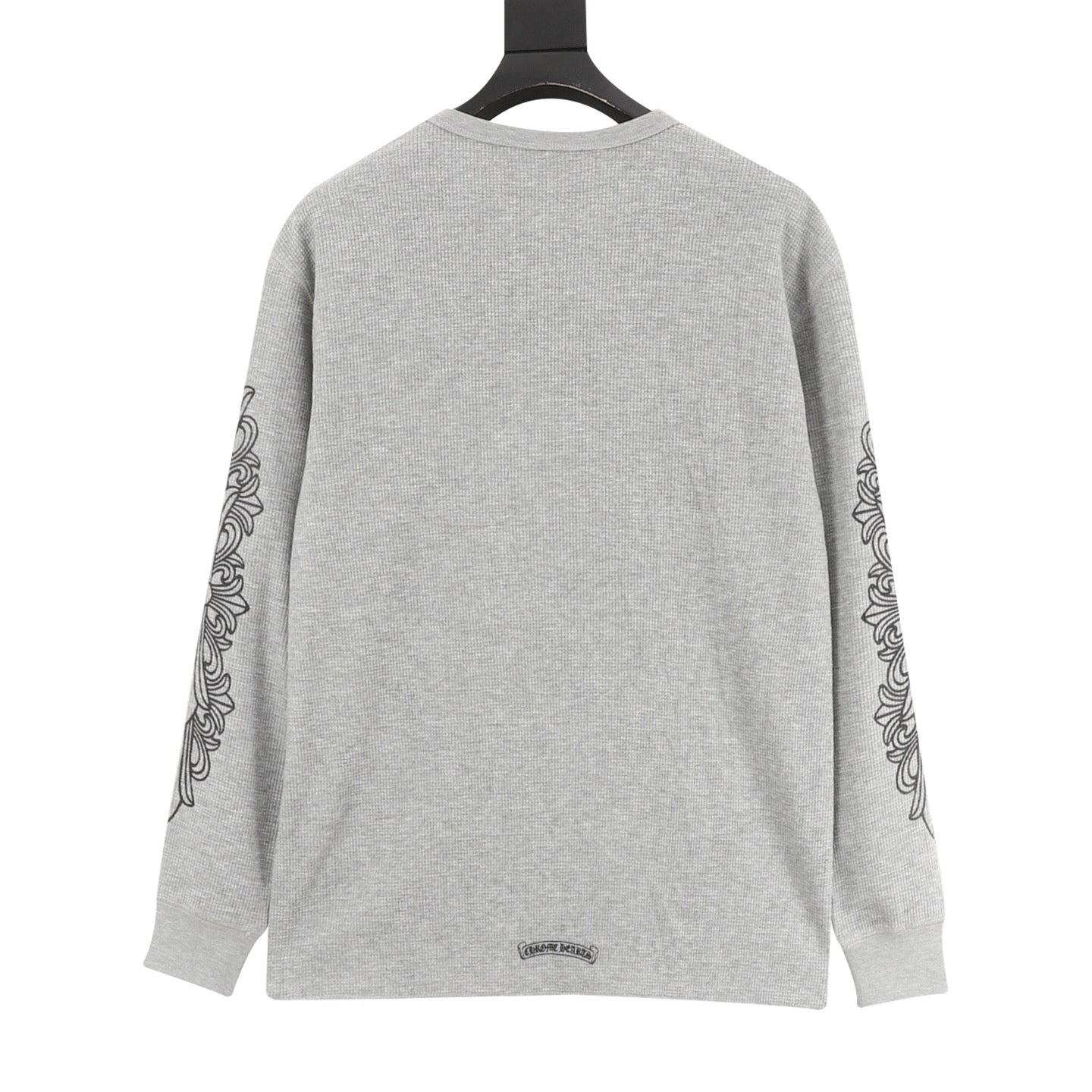 Chrome Hearts Cross Flower Scroll Arm Print Long Sleeve | Black Gothic Luxury Streetwear