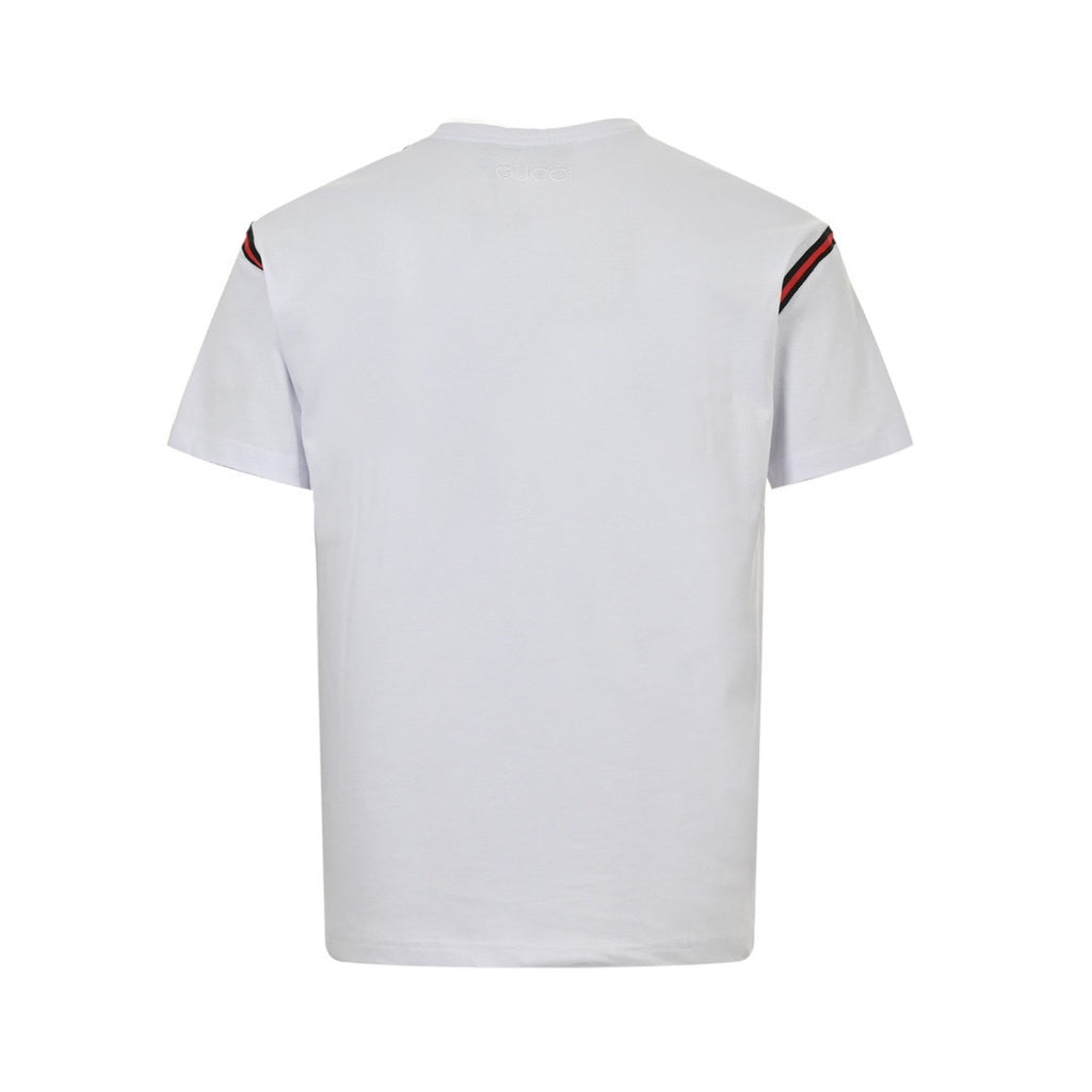 Gucci Shoulder Web Stripe Short-Sleeve T-Shirt in White