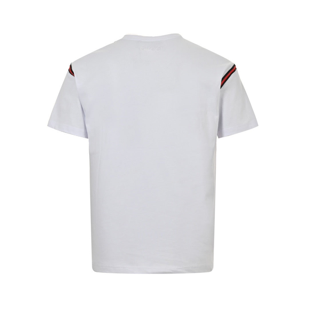 Gucci Shoulder Web Stripe Short-Sleeve T-Shirt in White