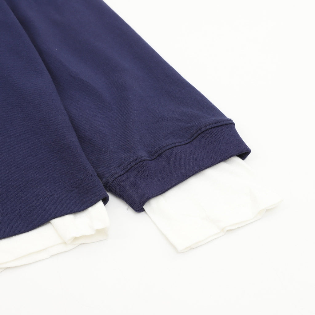 Acne Studios Women's / Men's Layered-Look Long-Sleeve T-Shirt in Navy
