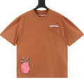 Chrome Hearts Men's Brown Pink Monster Graphic Pocket T-Shirt