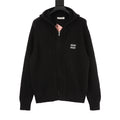 Miu Miu Women's Men's Black Ribbed Knit Zip Hoodie