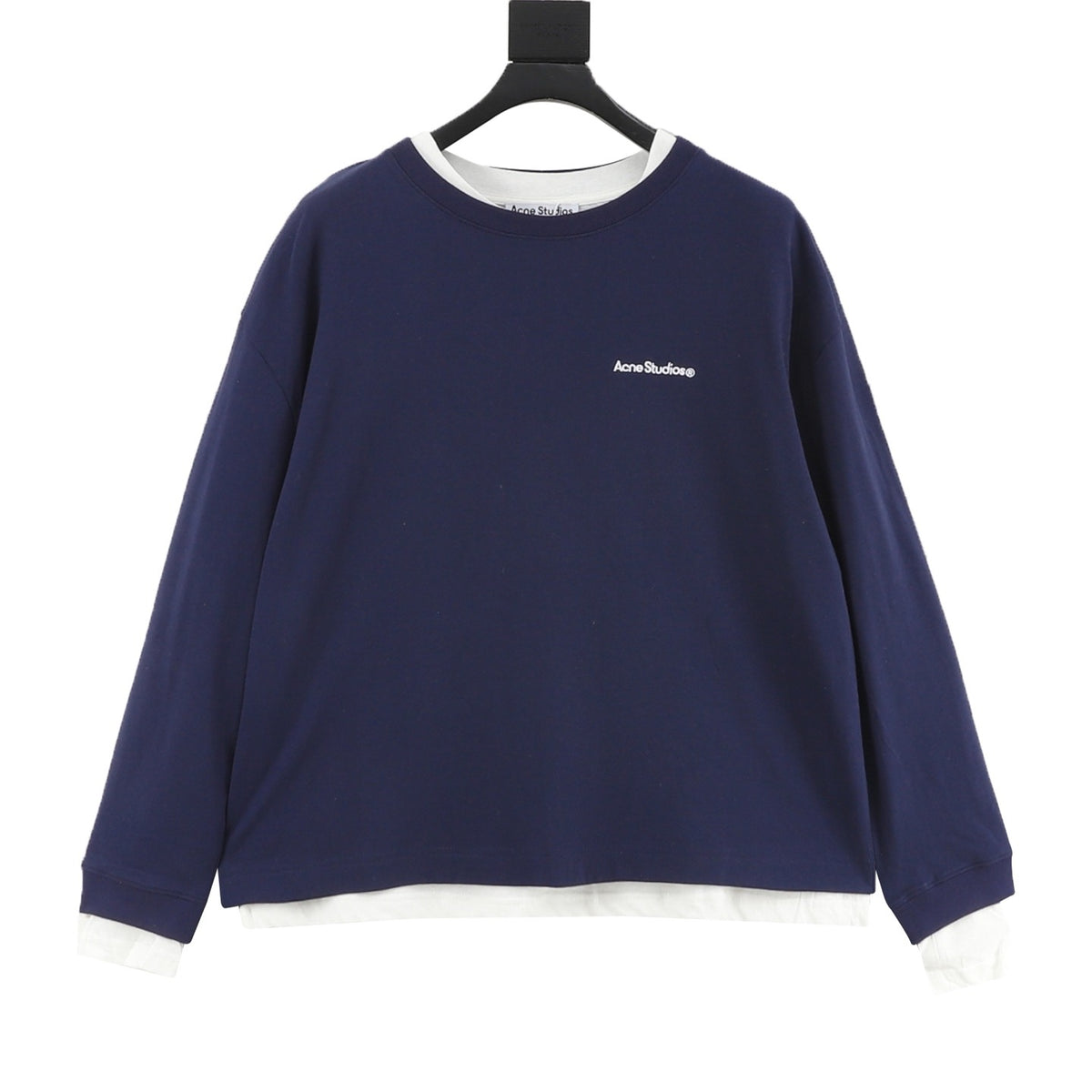 Acne Studios Women's / Men's Layered-Look Long-Sleeve T-Shirt in Navy
