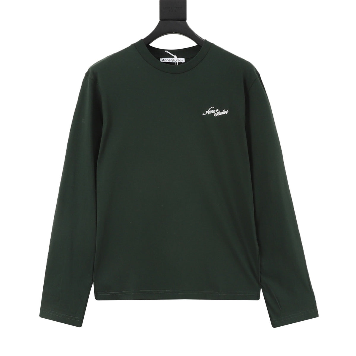 Acne Studios Women's Men's Dark Green Script Logo Long-Sleeve T-Shirt