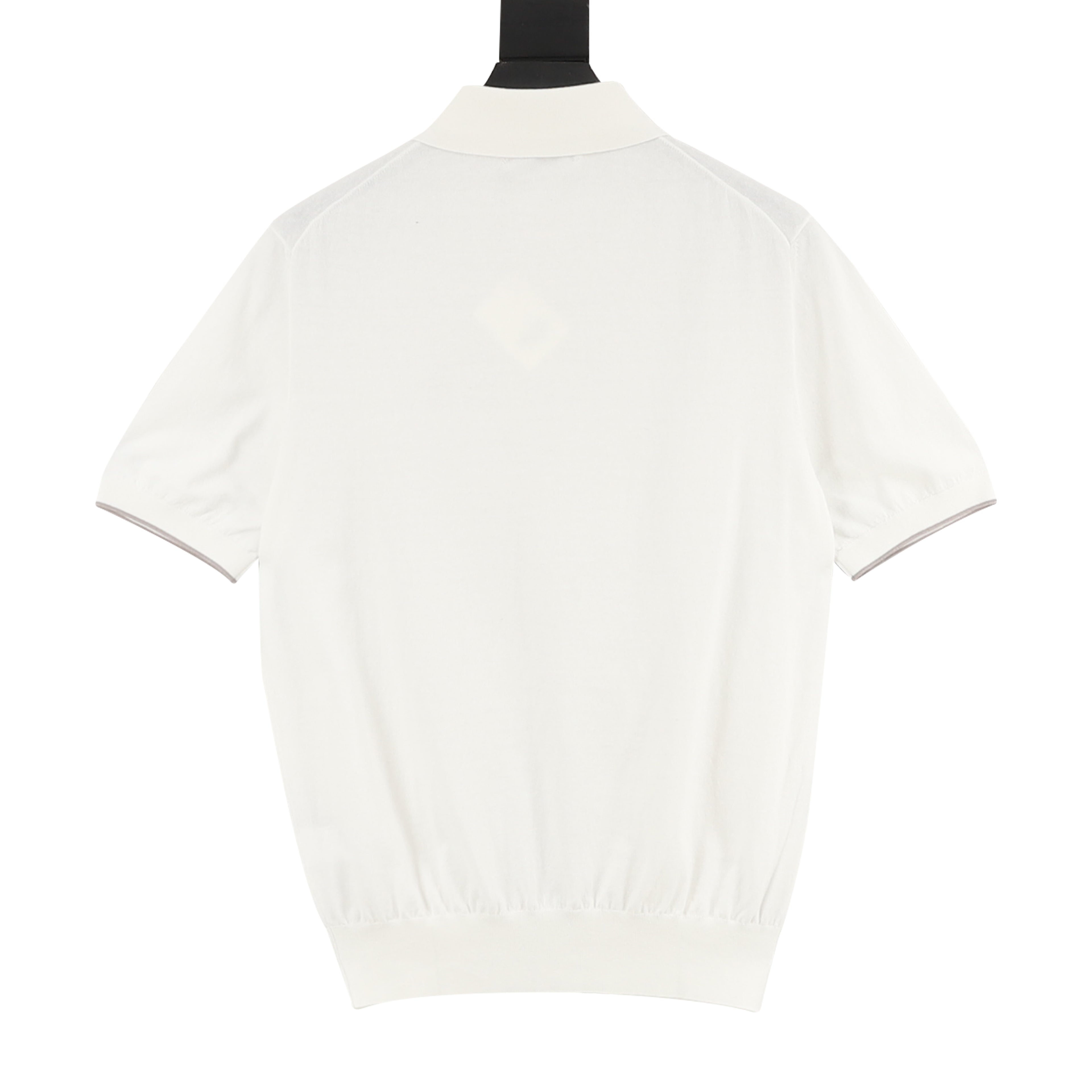 Brunello Cucinelli Solid Color Embroidered Logo Polo Shirt