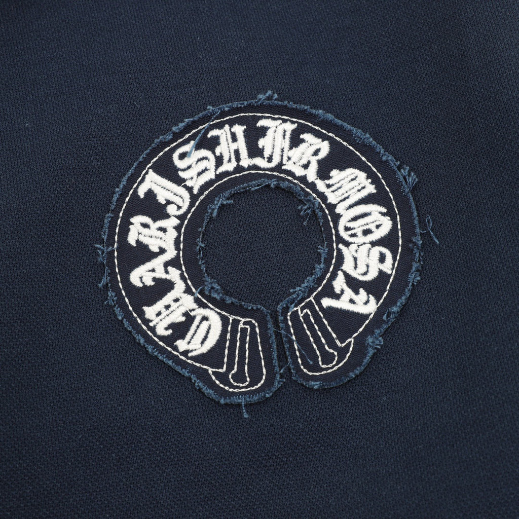 CH Long-Sleeve Polo Shirt with Cross Embroidery and Contrasting Collar