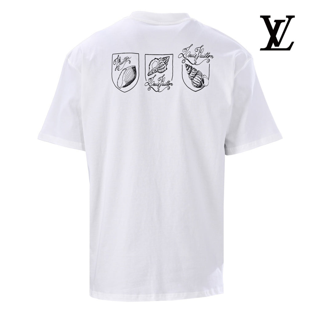 Louis Vuitton Men's White Colorful Conch Print T-Shirt