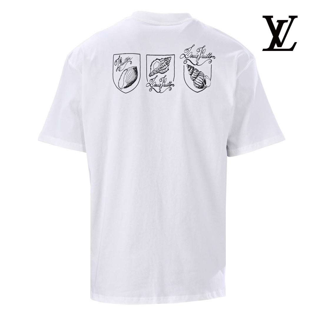 Louis Vuitton Men's White Colorful Conch Print T-Shirt