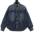 Prada Triangle Logo Western Yoke Quilted-Lined Denim Shirt Jacket