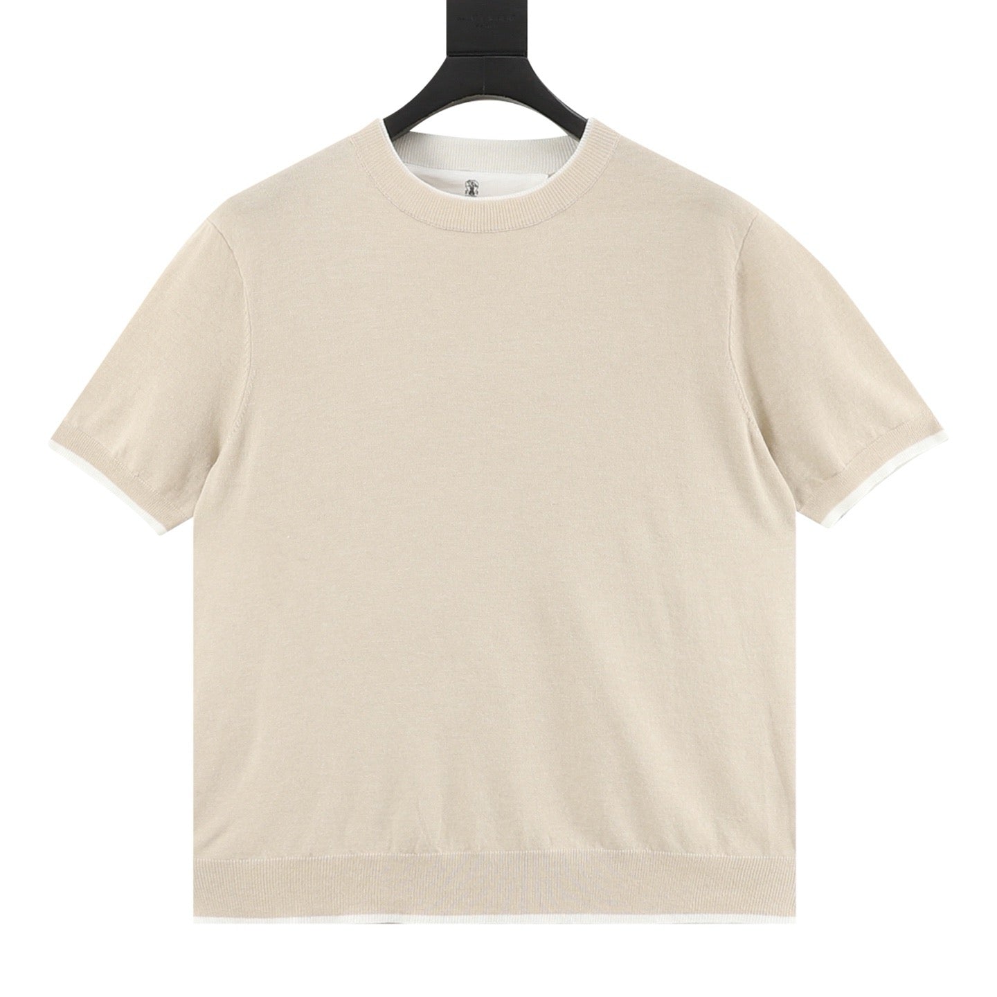 Brunello Cucinelli Layered Look Two-in-One Knit Short-Sleeve T-Shirt