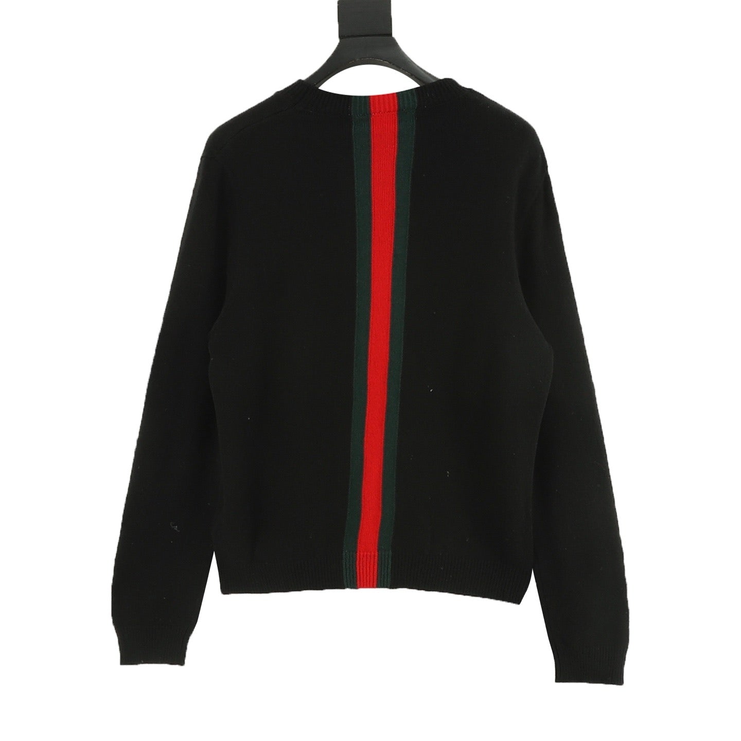 Gucci Slim Fit Red and Green Stripe Crewneck Knit Sweater | Signature Web Luxury Knitwear