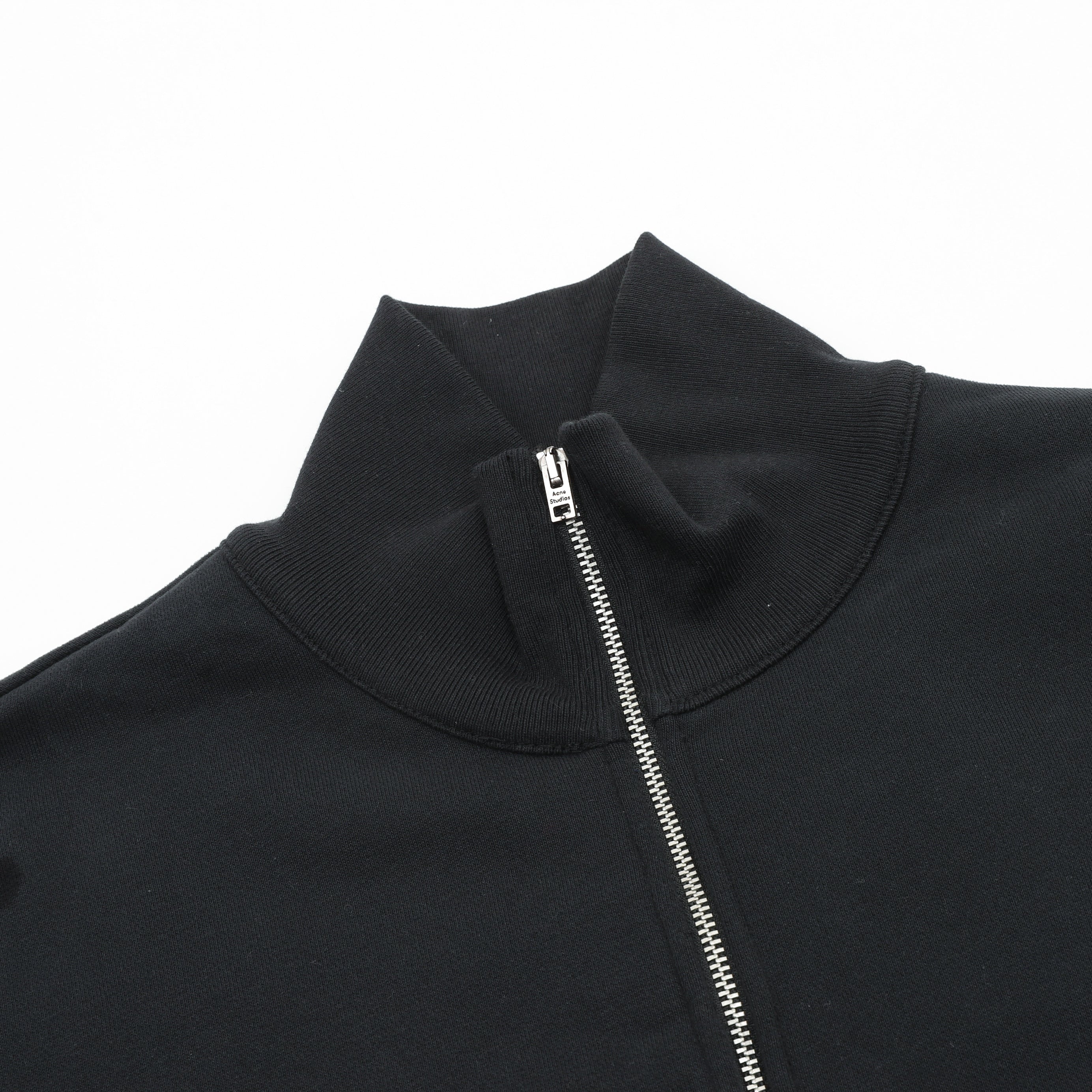 Acne Studios Tonal Script Embroidery Zip Jacket — Black