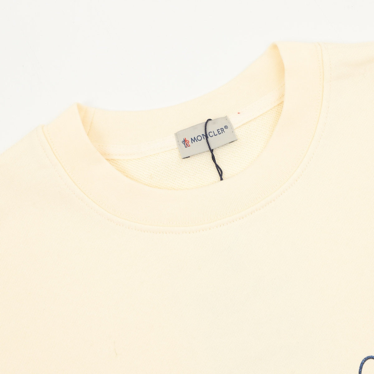 Moncler Women's & Men's Cream Archive Script Logo Crewneck Sweatshirt