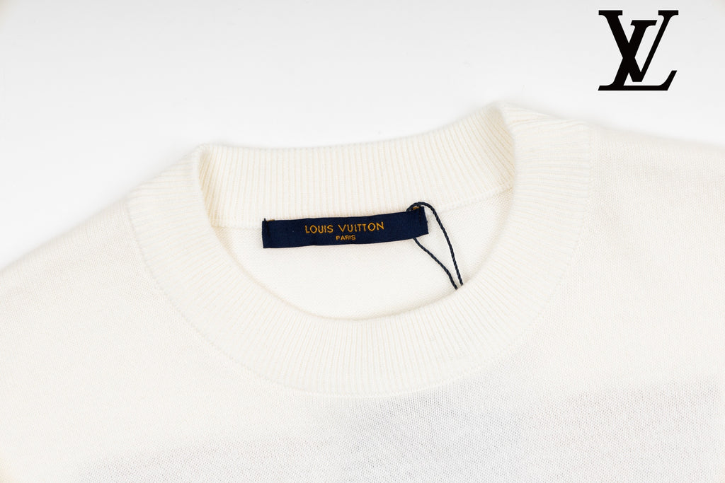 Louis Vuitton Men's Off-White Trunk Graphic Knit T-Shirt