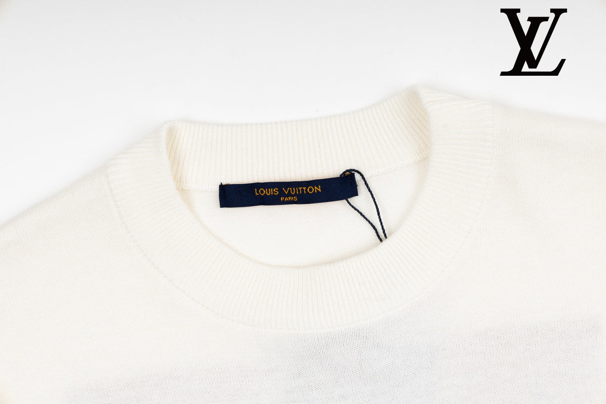 Louis Vuitton Men's Off-White Trunk Graphic Knit T-Shirt