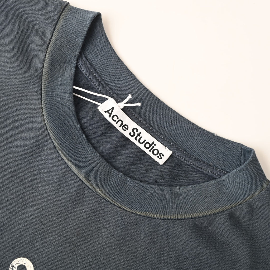 Acne Studios Stockholm 1996 Print Short-Sleeve T-Shirt in Dark Navy