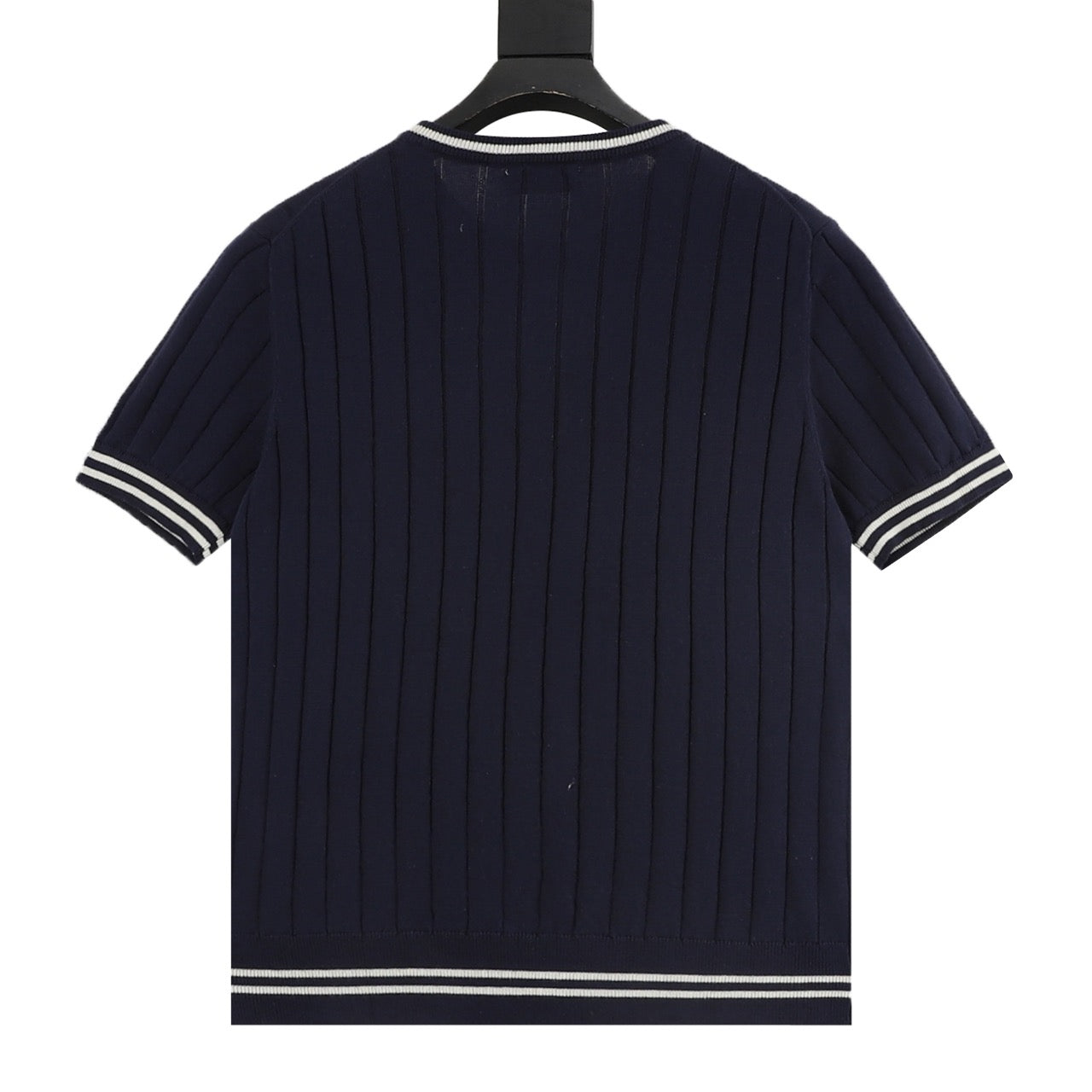 Brunello Cucinelli Striped Patchwork Knit Short-Sleeve Top
