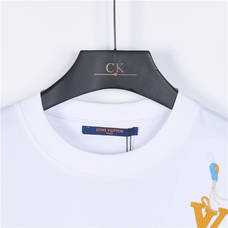 Louis Vuitton Craft Tools Embroidered Short-Sleeve T-Shirt in White