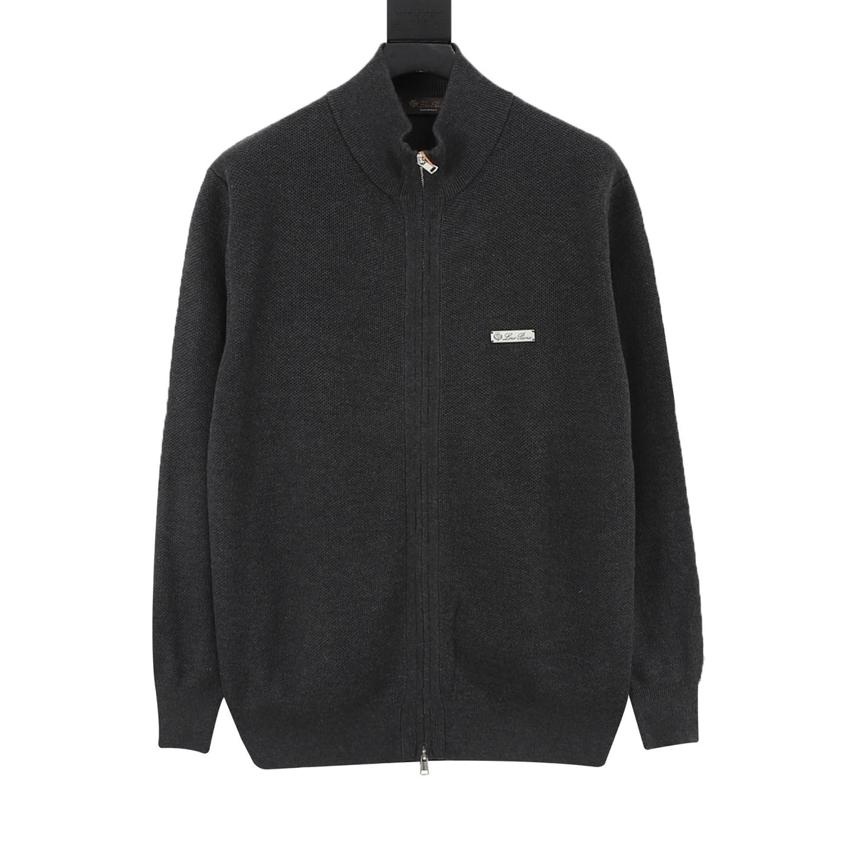 Loro Piana Women's Men's Dark Grey Full-Zip Cashmere Cardigan