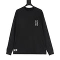 Chrome Hearts "Large Floral Cross" Print Long-Sleeve Tee (Black & White)