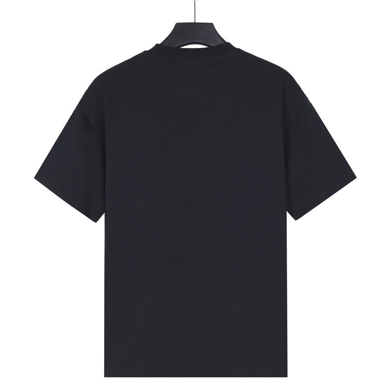 Loewe Pink Anagram Logo Short-Sleeve T-Shirt in Black
