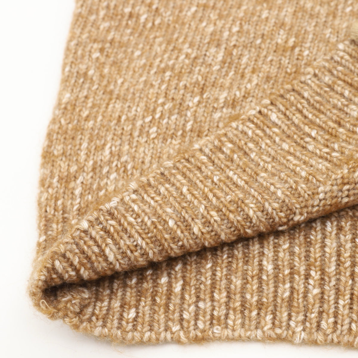 Loro Piana Women's Men's Camel Speckled Full-Zip Knit Sweater