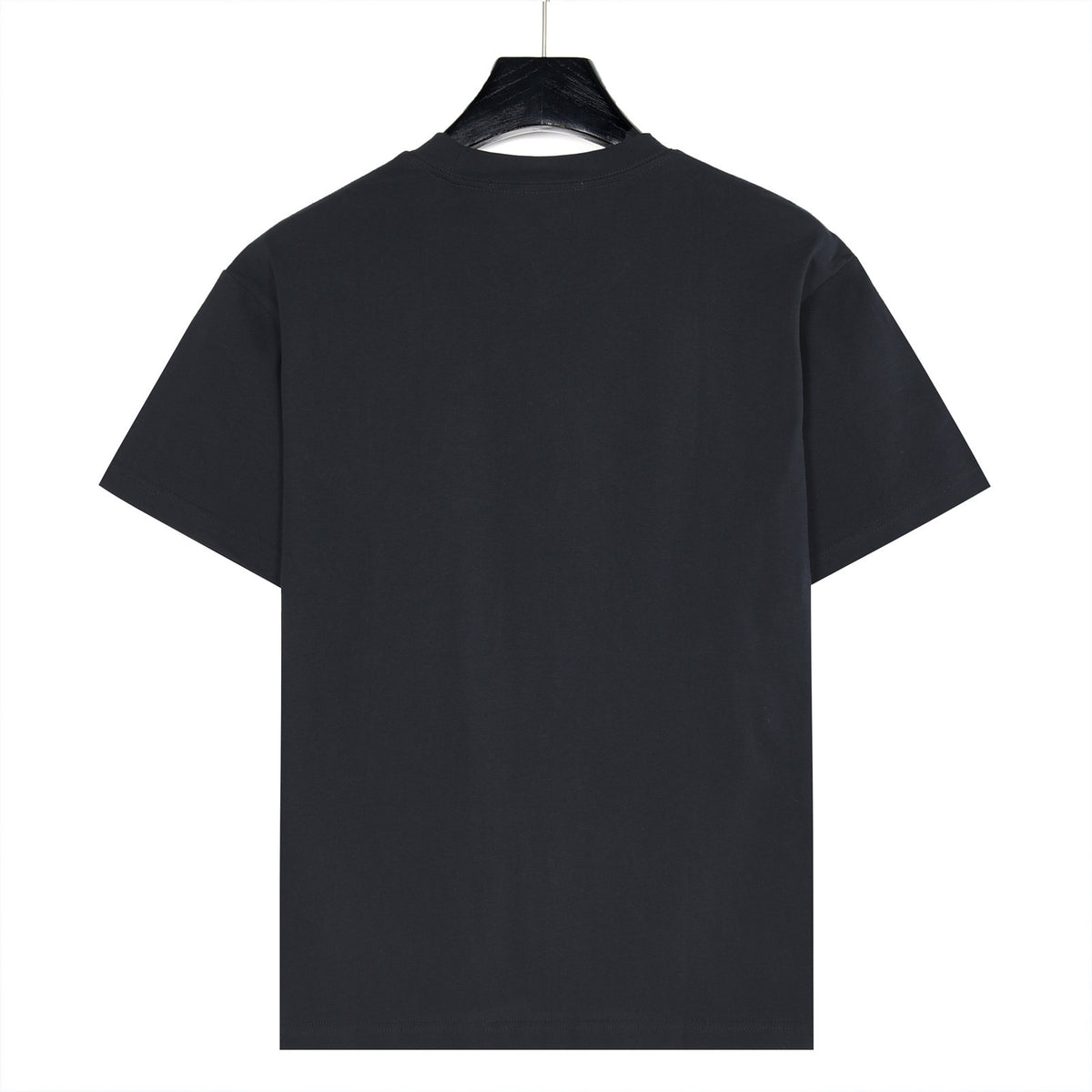 Prada Blue Graffiti Oval-Frame Logo Short-Sleeve T-Shirt in Black