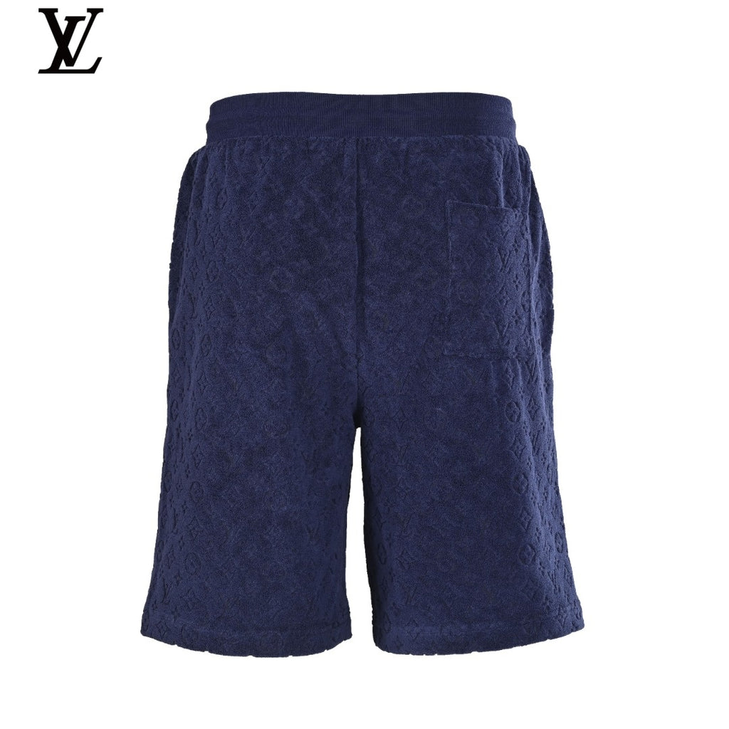 Louis Vuitton Navy Monogram Terry Drawstring Shorts
