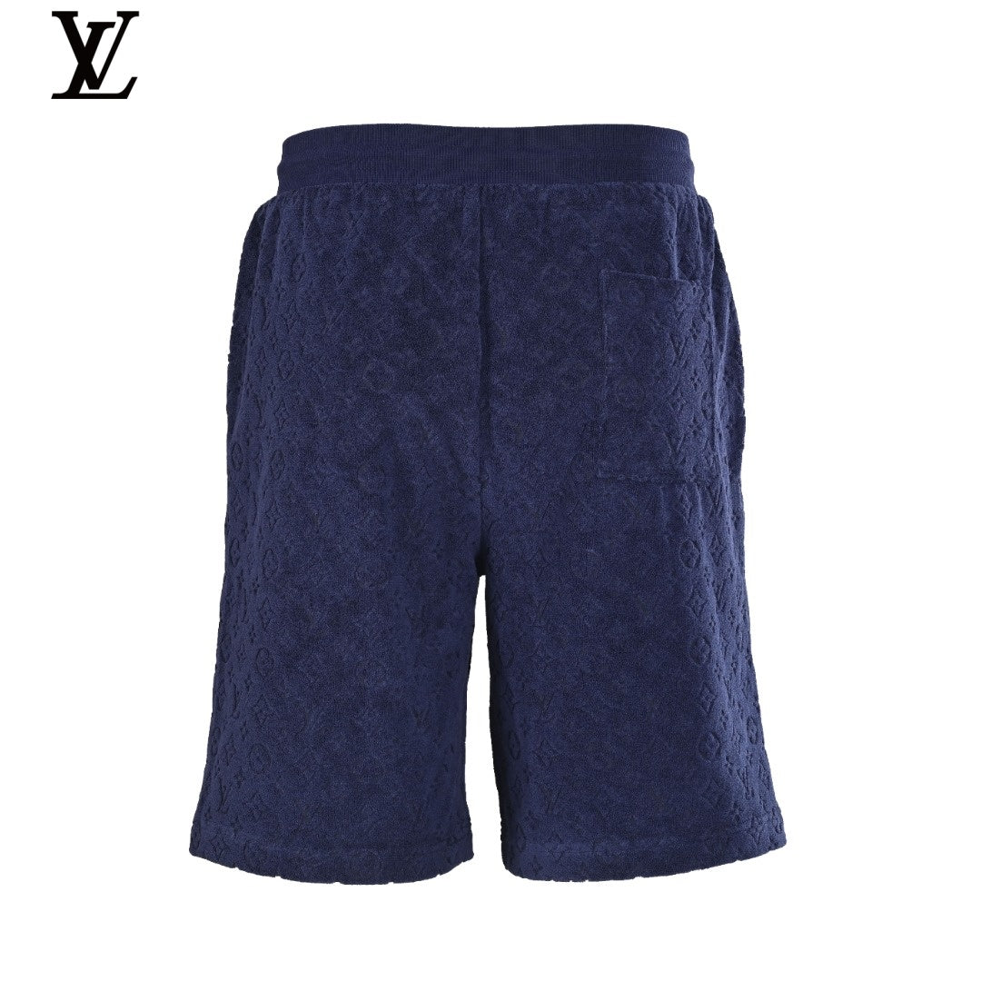 Louis Vuitton Navy Monogram Terry Drawstring Shorts
