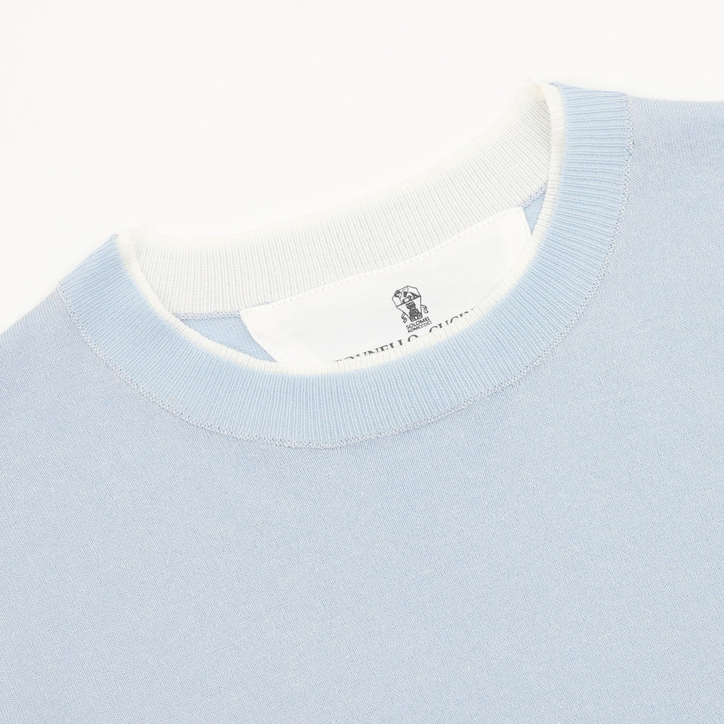 Brunello Cucinelli Layered Look Two-in-One Knit Short-Sleeve T-Shirt