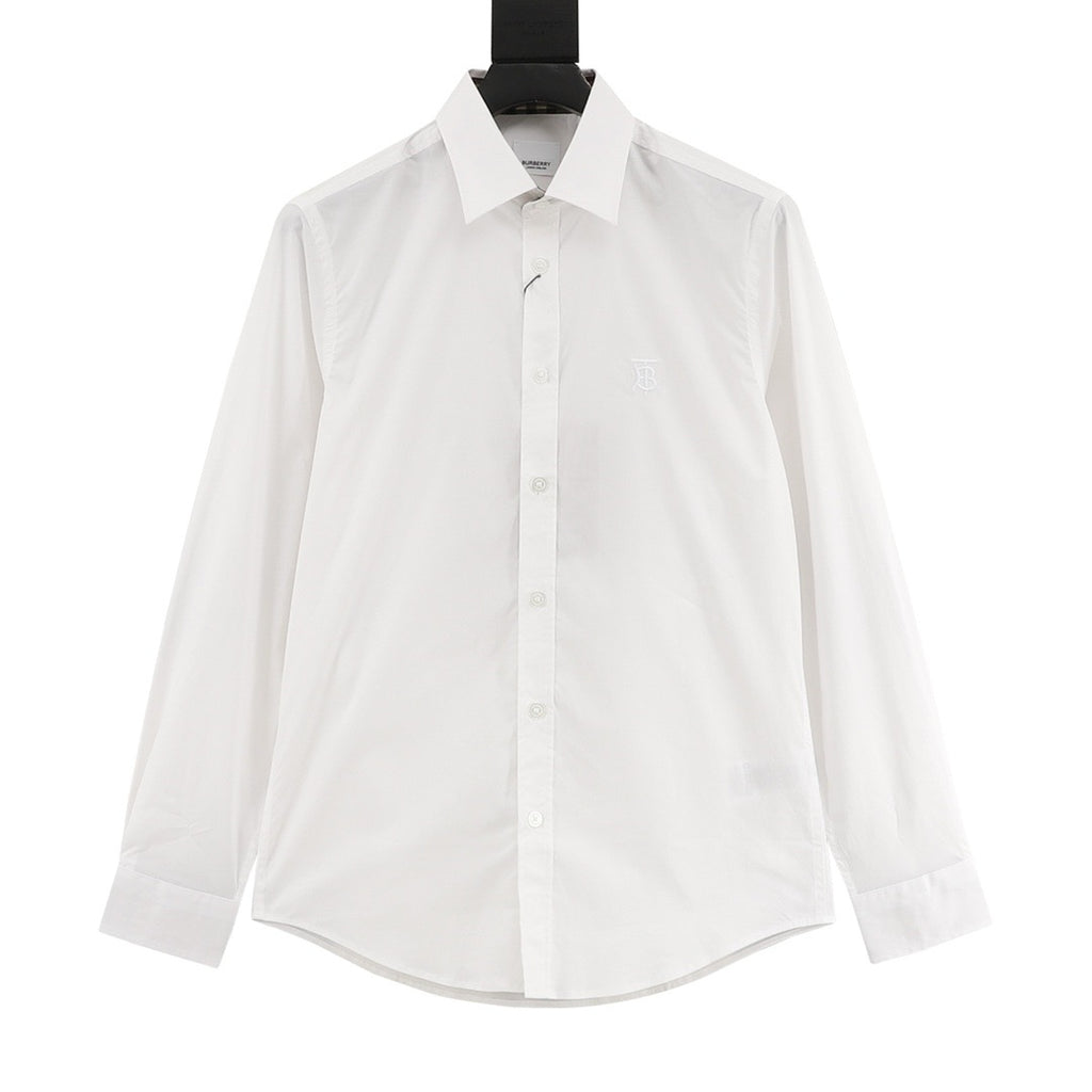 Burberry TB Monogram Tonal Embroidered Long-Sleeve Shirt