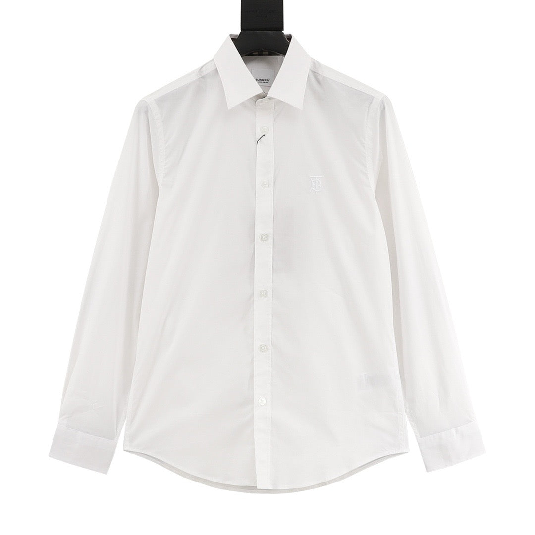 Burberry TB Monogram Tonal Embroidered Long-Sleeve Shirt