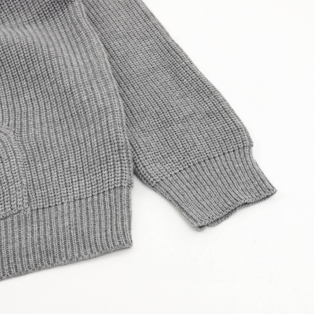 Celine Arc de Triomphe Chenille Logo Chunky Knit Hoodie