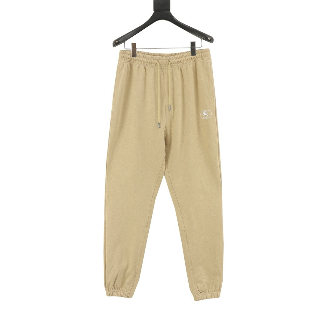 Burberry Women's & Men's Beige Embroidered Logo Drawstring Sweatpants