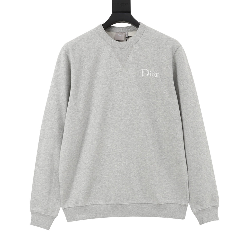 Dior Women's & Men's Heather Grey Logo Crewneck Sweatshirt